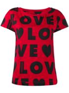 Love Moschino Repeat Logo Print T-shirt - Red