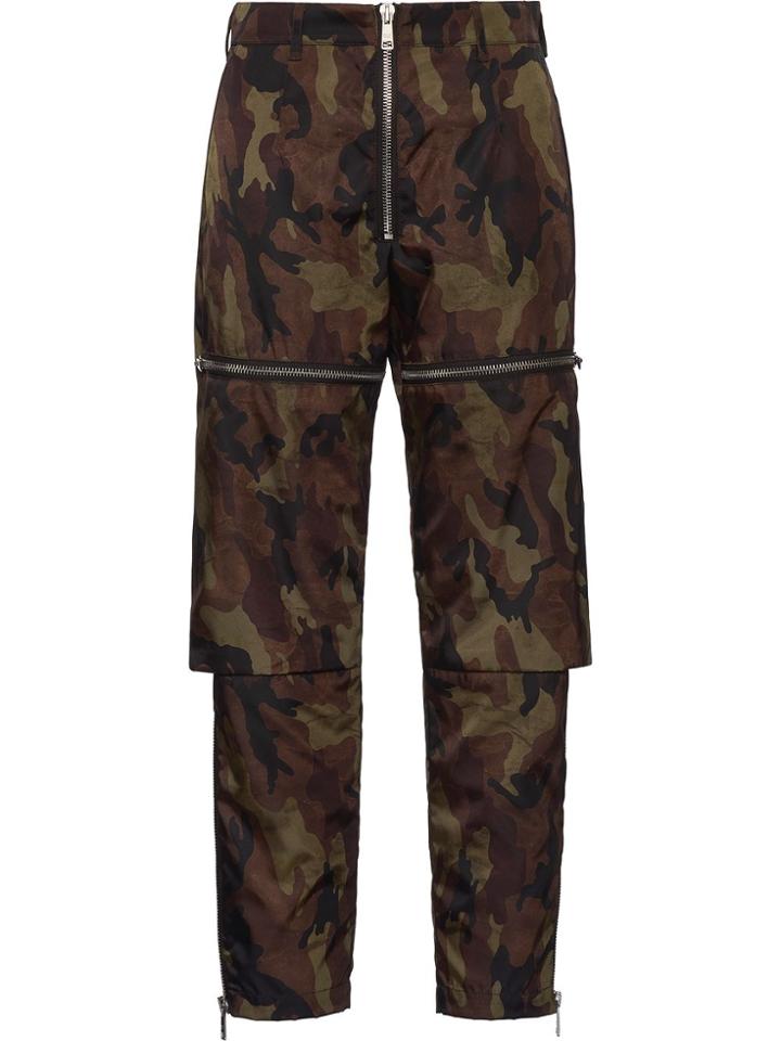 Prada Cargo-style Camouflage Trousers - Green
