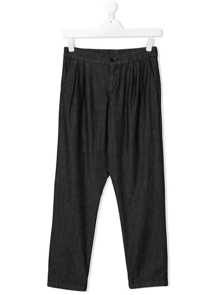 Paolo Pecora Kids Classic Pleated Trousers - Black
