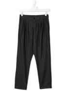 Paolo Pecora Kids Classic Pleated Trousers - Black