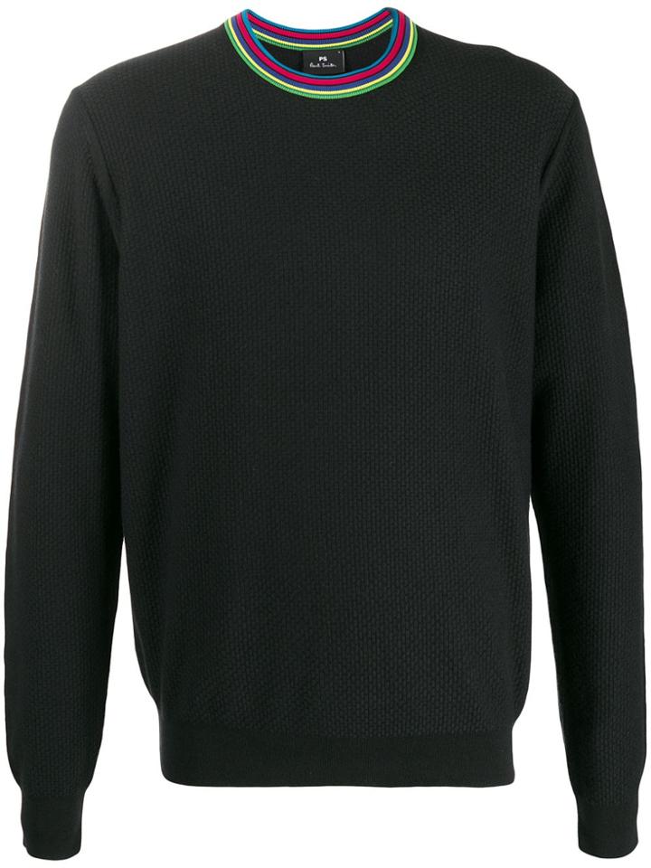 Ps Paul Smith Contrasting Collar Sweater - Black