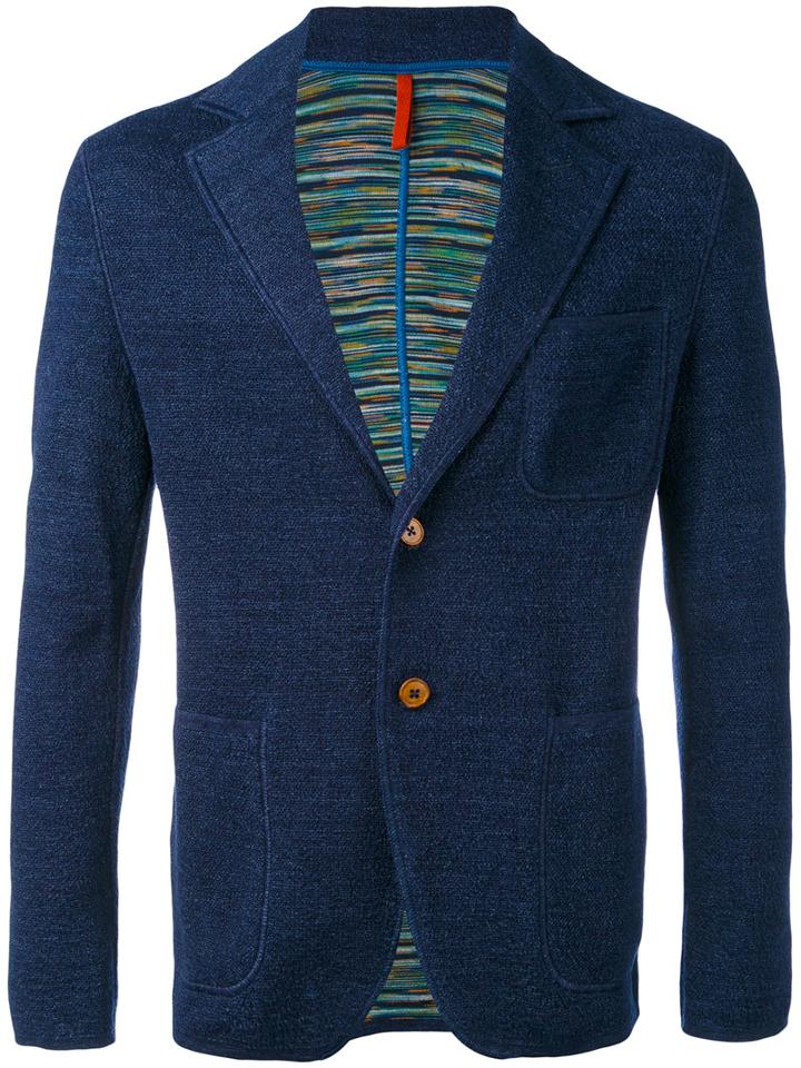 Missoni - Two Button Blazer - Men - Cotton/linen/flax - 46, Blue, Cotton/linen/flax