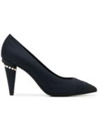 Chanel Pre-owned Pearl Embellished Pumps - Blue