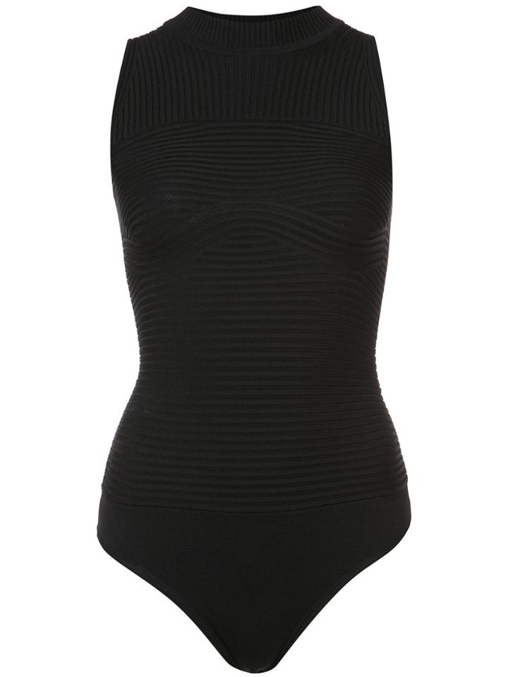 Cushnie Et Ochs Ribbed Bodysuit - Black