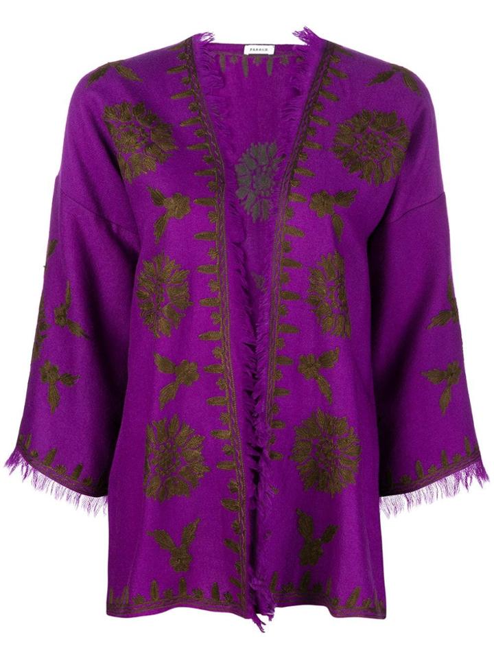 P.a.r.o.s.h. Cropped Sleeved Jacket - Pink & Purple