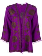 P.a.r.o.s.h. Cropped Sleeved Jacket - Pink & Purple