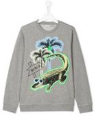 Stella Mccartney Kids Croco Beach Print Billy Sweatshirt, Boy's, Size: 14 Yrs, Grey