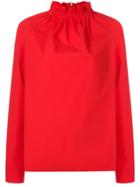 Msgm Ruffle Neck Blouse - Red