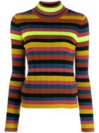 Paul Smith Striped Turtle-neck Sweater - Yellow