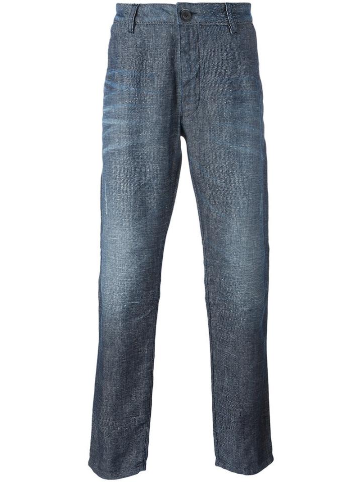Armani Jeans - Straight Leg Jeans - Men - Cotton/linen/flax - 46, Blue, Cotton/linen/flax