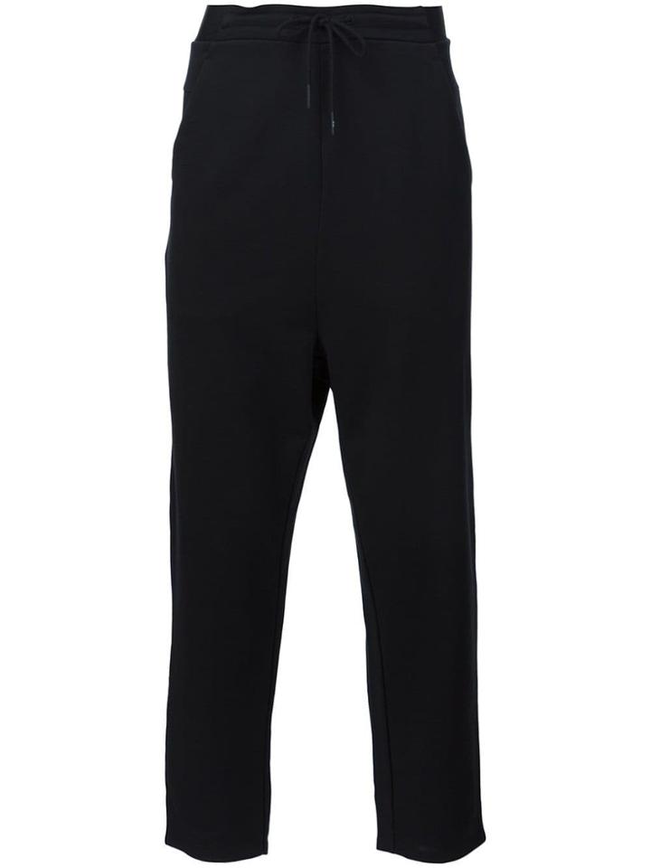 Y-3 Drawstring Waist Tapered Trousers - Black