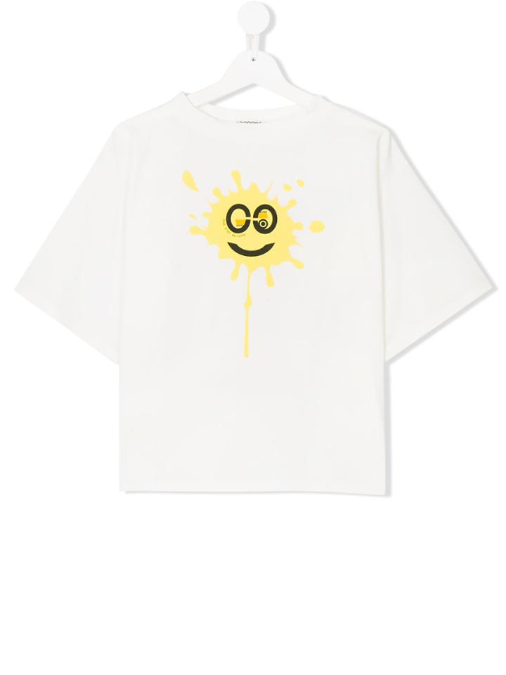 Goganga Smiley Face Print T-shirt - White