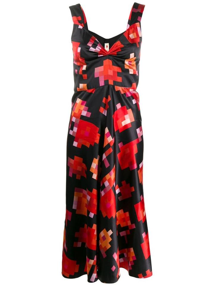 Marni Digital Print Midi Dress - Red
