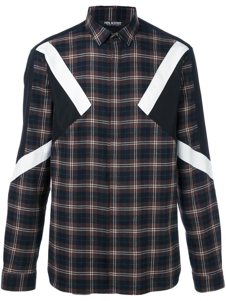 Neil Barrett Checked Patch Detail Shirt