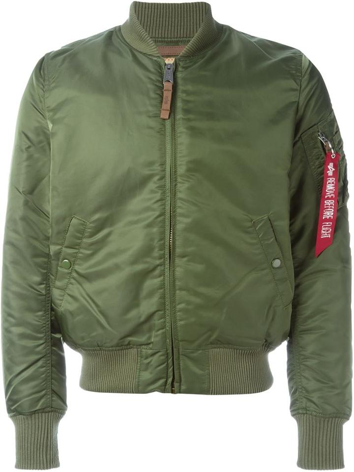 Alpha Industries 'ma-1' Flight Jacket, Men's, Size: Xl, Green, Nylon/polyester