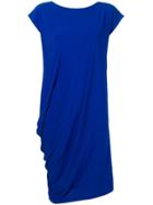 Issey Miyake Gathered Hem Midi Dress - Blue