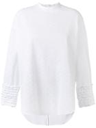 Cédric Charlier Ruffled Lace Blouse - White