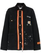 Heron Preston X Carhartt Orange Contrast Zip Workwear Jacket - Black