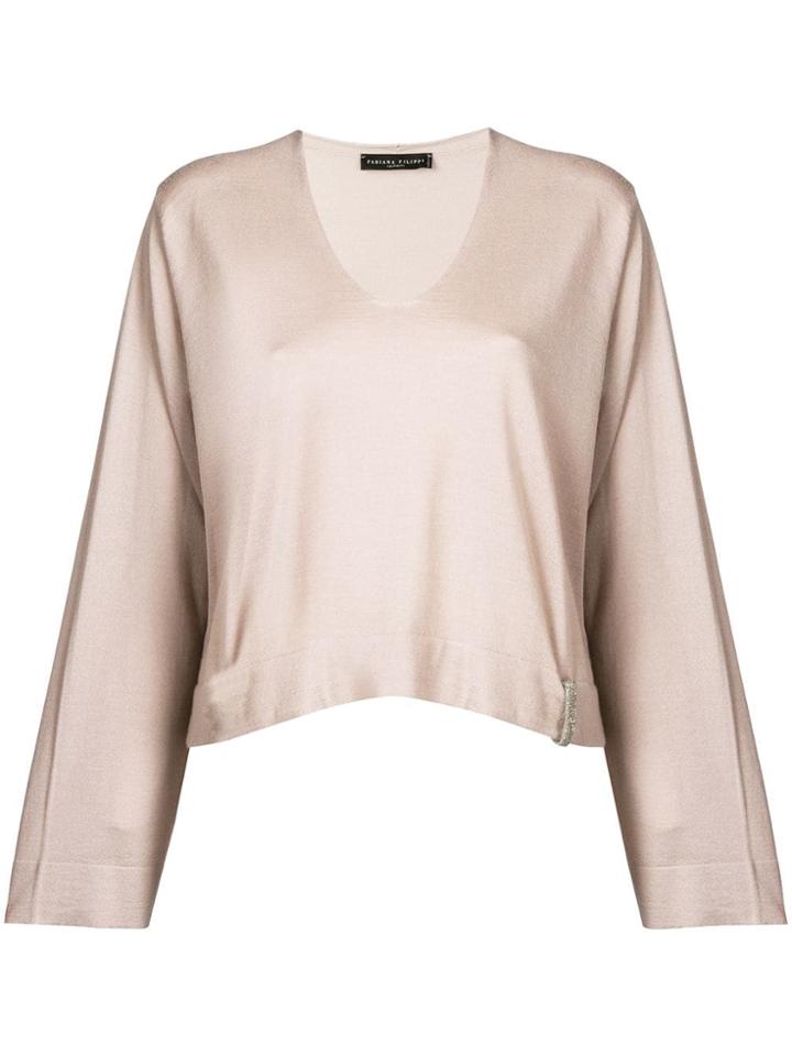 Fabiana Filippi Knitted Cropped Top - Neutrals