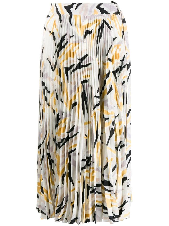 Áeron Magnolia Pleated Midi Skirt - White