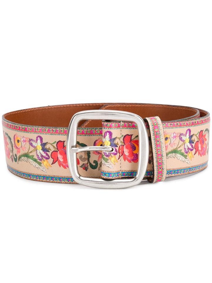 Etro Floral Print Belt - Neutrals