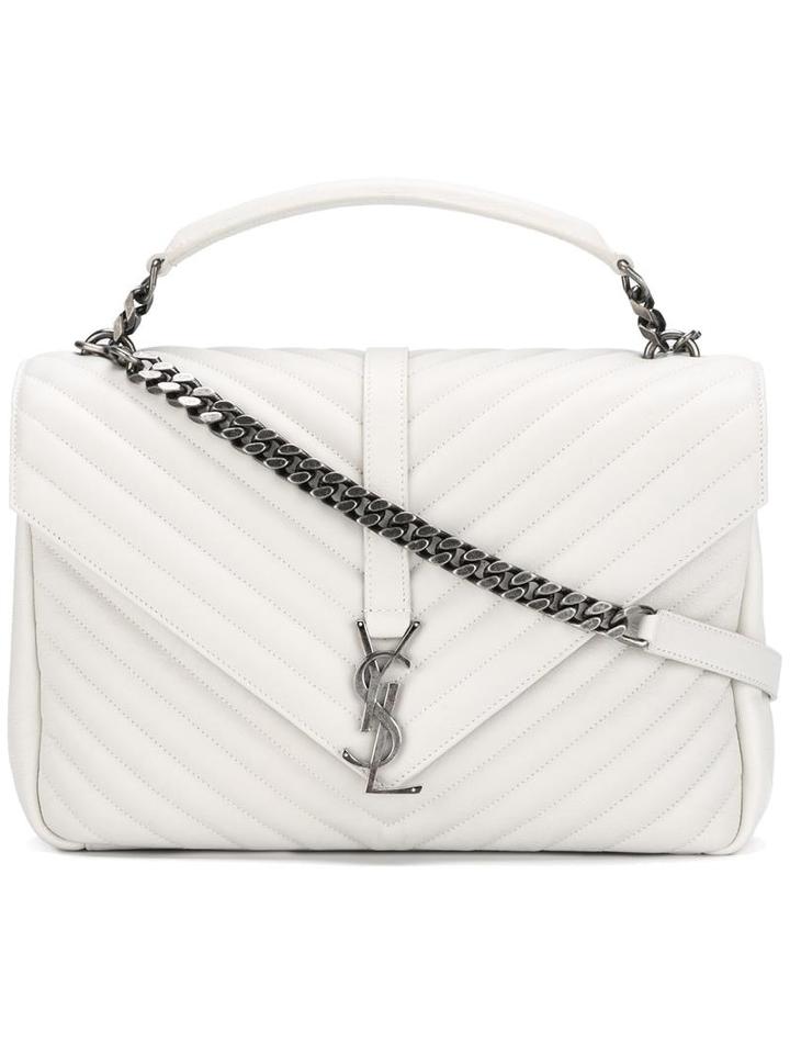 Saint Laurent Medium 'monogram Collège' Shoulder Bag, Women's, Nude/neutrals