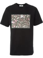 Msgm Front Print T-shirt, Men's, Size: M, Black, Cotton