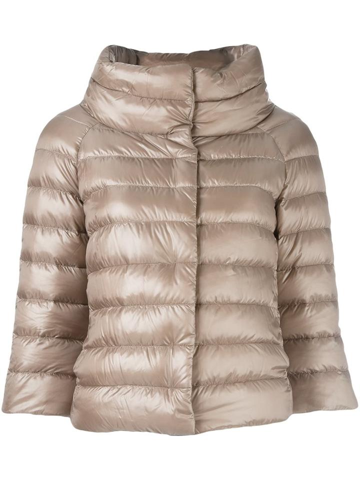 Herno Padded Jacket, Women's, Size: 46, Nude/neutrals, Polyamide/cotton/feather