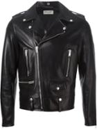 Saint Laurent Classic Biker Jacket, Men's, Size: 50, Black, Cotton/lamb Skin/cupro