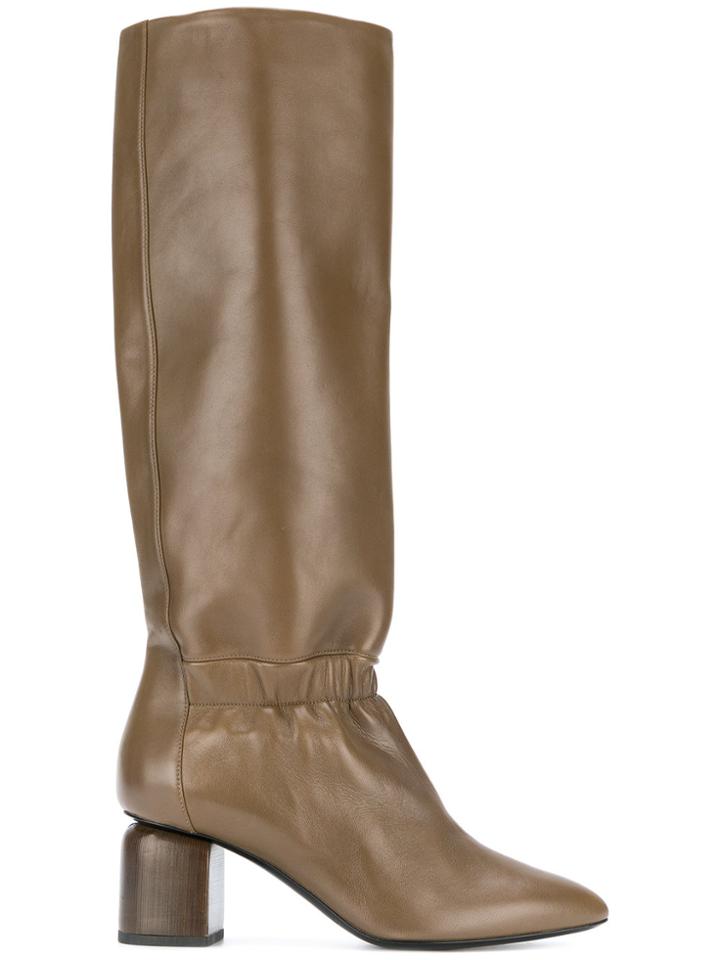 Pierre Hardy Gathered Detail Boots - Brown