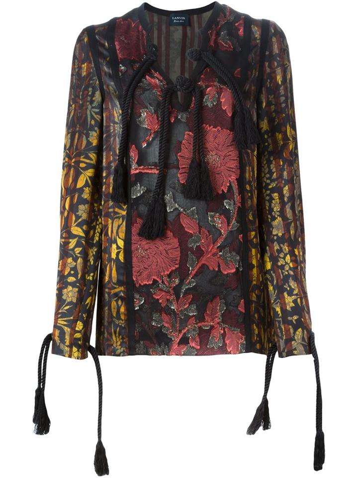 Lanvin Floral Jacquard Blouse