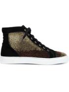 Louis Leeman Crystal Embellished Hi-tops, Men's, Size: 38, Black, Suede/rubber