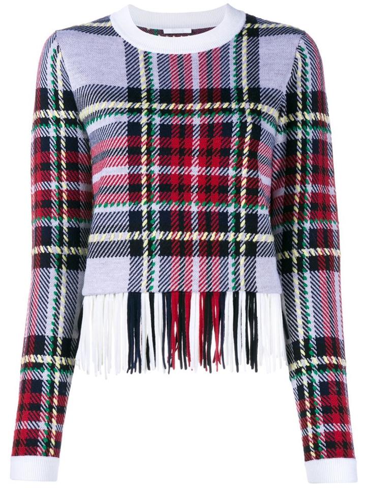 Chloé Fringed Tartan Sweater