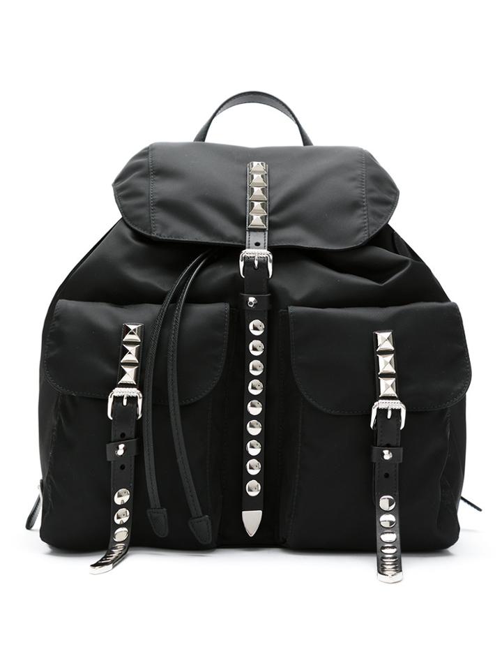 Prada Studded Backpack - Black