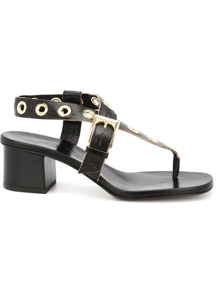 L'autre Chose Eyelet Detail Thong Sandals