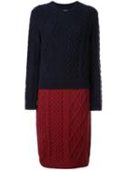 Coohem Aran Patchwork Knitted Dress - Blue