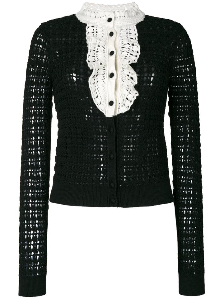 Red Valentino Crochet Knit Cardigan - Black