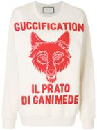 Gucci Il Prato Di Ganimede Guccification Print Sweater - Nude &