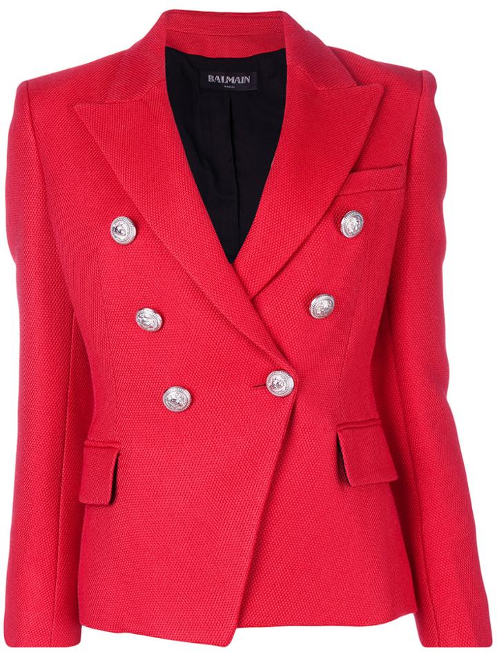 Balmain Button-embellished Blazer - Red