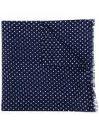 Tom Ford Frayed Polka Dots Scarf - Blue