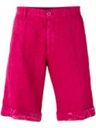 Etro - Washed Bermuda Shorts - Men - Linen/flax - 48, Pink/purple, Linen/flax