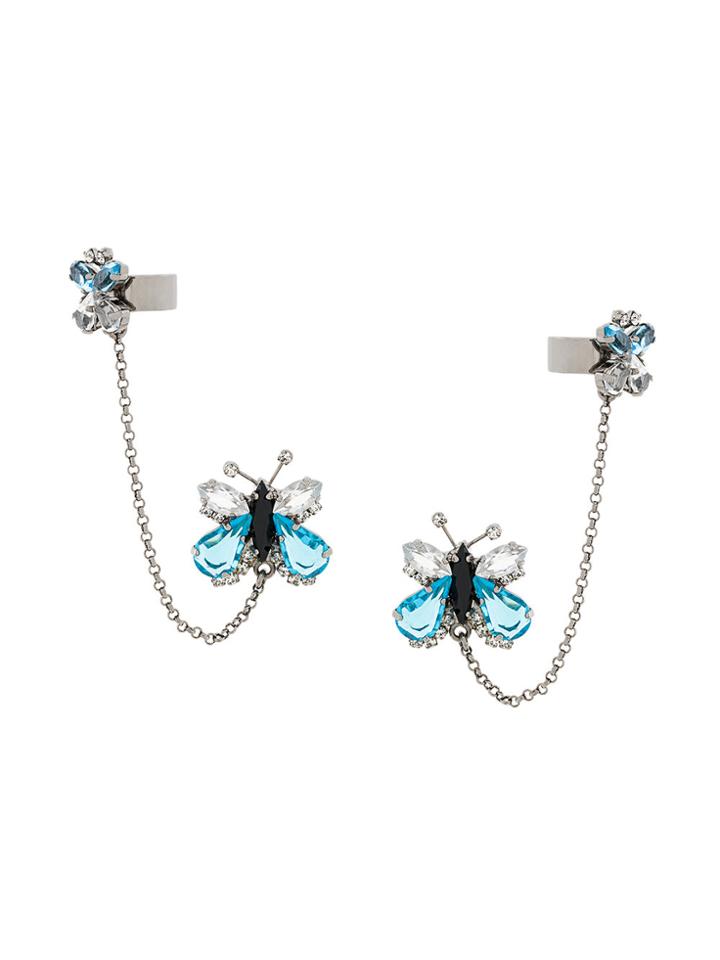 Ermanno Scervino Butterfly Cuff Earrings - Blue
