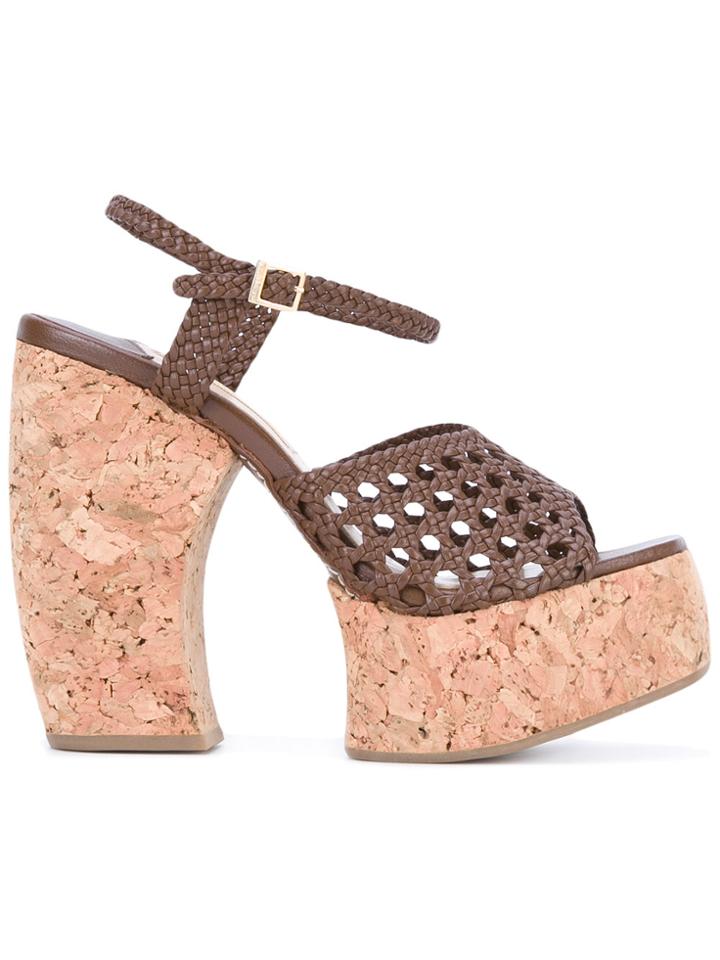 Paloma Barceló Woven Platform Sandals - Brown