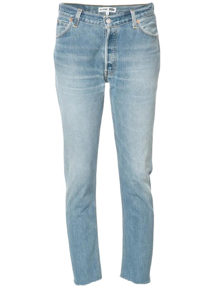 Re/done Relaxed Cropped Jeans - Blue