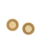 Monet Vintage 1970s Vintage Monet Mesh Statement Earrings - Metallic