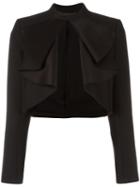 Balmain Ruffled Jacket, Women's, Size: 42, Black, Wool/viscose/cotton