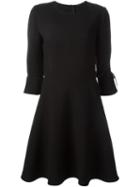 Ermanno Scervino Bow Cuff Skater Dress, Women's, Size: 46, Black, Virgin Wool