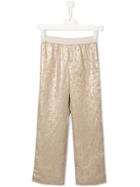 La Stupenderia Metallic Wide Leg Trousers - Do Not Use - Beige