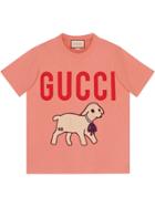 Gucci T-shirt With Gucci Lamb - Pink