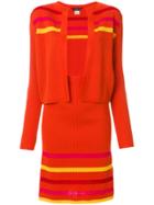 John Galliano Vintage Striped Knitted Skirt Suit - Yellow & Orange